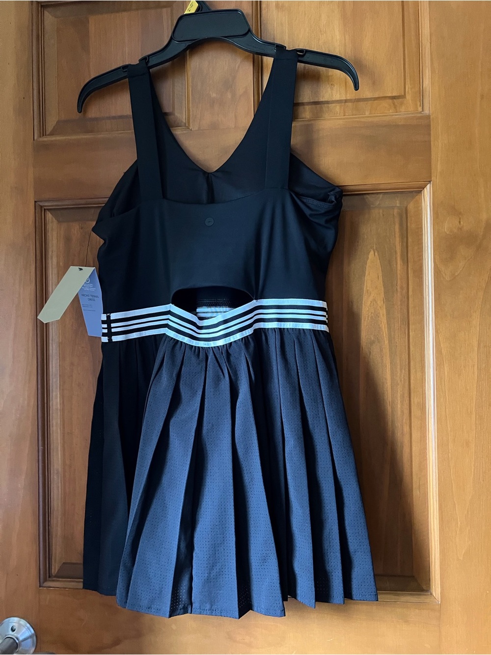 Avia Black Tennis  Dress with White Striped Waistband, shorts underneath - Picture 4 of 7